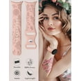 thumbnail image 7 of TOYOUTHS 2 Packs Floral Engraved Bands Compatible with Google Pixel Watch 3 41mm/ Pixel Watch 2/Google Pixel Watch Band Women, Cute Soft Silicone Flower Sport Fancy Summer Straps, 7 of 7