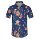 thumbnail image 1 of Lars Amadeus Camisa floral de verano para hombre, manga corta, camisas hawaianas de playa Naranja azul XXL, 1 of 6