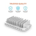 thumbnail image 5 of UNITEK 60W 10 Port USB Charging Station for Multiple Devices, Fast Charging Dock Organizer with QC 3.0 and SmartIC Charging Stand (UL Certified), White, 5 of 6