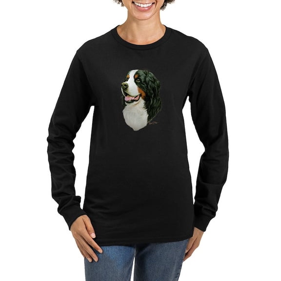CafePress - Bernese Mountain Dog Women's Long Sleeve Dark T Sh - Women's Long Sleeve Graphic Tee Casual Fit