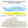 thumbnail image 5 of Women's Open Toe Fashion Double Strap Fuzzy Slippers,Soft and Cute Fluffy Faux Plush Indoor Outdoor Slip On Bedroom House Shoes/Oatmeal, 5 of 8