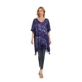 thumbnail image 3 of Beautybatik Dark Blue Womens Boho Hippie Batik Tie Dye Plus Size Tunic Blouse Kaftan Top 2x, 3 of 7