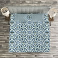 thumbnail image 3 of Ambesonne Ethnic Quilted Bedspread Set 3 Pcs, Portuguese Floral Retro, King Size, Multicolor, 3 of 3