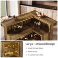 thumbnail image 3 of Tribesigns 2PCS L-Shaped Home Bar Unit with Storage Shelves and Wine Glasses Holder for Home Pub, Brown, 3 of 9