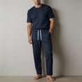 thumbnail image 6 of Sets for Men Fall Outfits Ice Silk Pants for Summer Thin And Trendy Loose And Hanging Men's Breathable Casual Pants Sports Suit for Men Navy L, 6 of 8