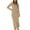 Khaki, variant on Efsteb 2025 Fall Fashion Women Dresses V Neck Long Sleeve Wrap Sweater Dress Casual Solid Bodycon Ruched Knitted Long Dresses (Khaki,M)
