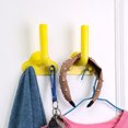 thumbnail image 1 of Set of 2 Pcs Towel Hook, Bathroom Kitchen Desk Coat Rack Plastic Adhesive Wall Hook(Yellow), 1 of 3