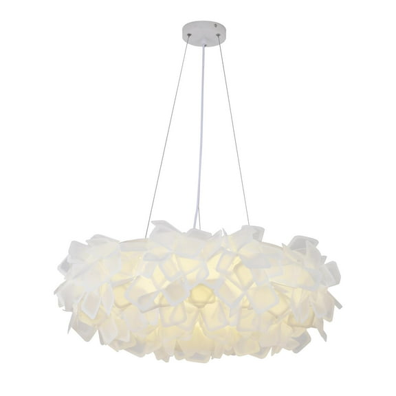 Design Living 1-Light White Acrylic LED Chandelier With White Hardware