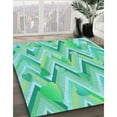 thumbnail image 2 of Ahgly Company Indoor Round Patterned Turquoise Green Area Rugs, 7' Round, 2 of 6