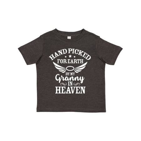 

Inktastic Handpicked for Earth by My Granny in Heaven with Angel Wings Boys or Girls Toddler T-Shirt