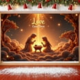 thumbnail image 5 of Starry Design Love Came Down Banner Religious Theme Nativity Banner Golden Star Red Background Christmas Banner for Christmas Decoration Church Event Religious Ceremony, 5 of 9