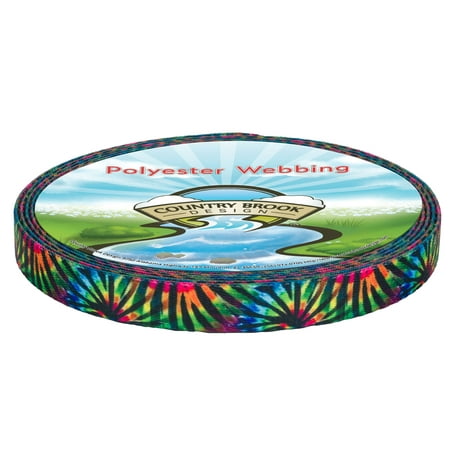 Country Brook Design - Tie Dye Stripes Polyester Webbing (3/4 Inch, 10 Yards)
