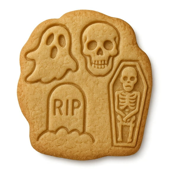 Halloween Ghost & Skull Cookie Cutter & Stamp 4x3.5" for Baking Fondant Clay