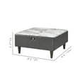 thumbnail image 6 of 4 Person Lobby Waiting Reception Lounge Chairs Set with Charging Tables Genuine 100% Leather Color Graphite Gray Corporate Offices Commercial Retail Spaces Model 9090 7pc, 6 of 6