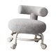 thumbnail image 5 of Silla giratoria y móvil, asiento bajo con ruedas, taburete resistente con asiento acolchado. Gris, 5 of 9