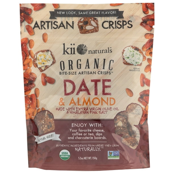 12 Pack Kii Naturals Date Almond Bite Size Crisps 5 3 Oz Walmart Com Walmart Com