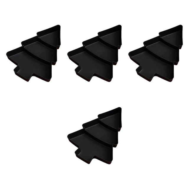 Elodie 4 Pieces Divided Serving Trays Nuts Serving Trays Christmas Decor 3 Compartments black