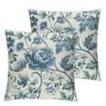 thumbnail image 2 of Acheng Chinoiserie Floral Pillow Covers Rustic Blue Flower Trees Outdoor Decorative Throw Pillow Covers Vintage Farmhouse Pillow Cases Cushion Covers for Couch Bed Sofa Decor,2 pcs White, 2 of 6