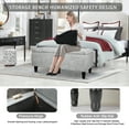 thumbnail image 6 of Fionafurn 43" Ottoman with Storage and 2 Footstools,Large Storage Bench for Bedroom, Living Room(Linen-Light gray), 6 of 11