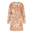 thumbnail image 4 of Summer Casual Dress,Ladies Fashionable and Casual Fall and Winter Round Neck Long Sleeved Printing Dress, 4 of 6