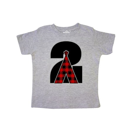 

Inktastic 2nd Birthday Buffalo Plaid Teepee Gift Toddler Boy or Toddler Girl T-Shirt
