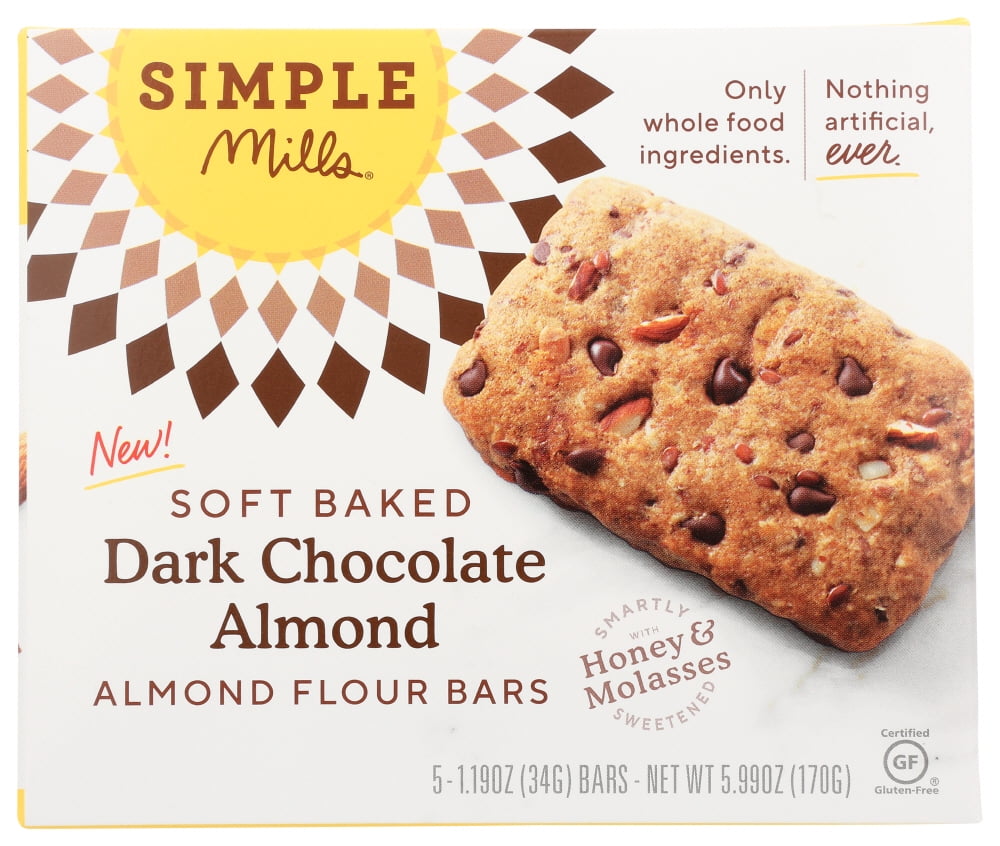 Photo 1 of Simple Mills Soft Baked Dark Chocolate Almond Bar, 5.99 Oz