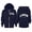 Dark Blue, variant on uikmnh Solid Girls USA LOS ANGELES Letter Print Full Zip Hooded Jacket Long Sleeve Front Pocket Fall Winter Casual Outerwear Tops Grey,3-4 Years