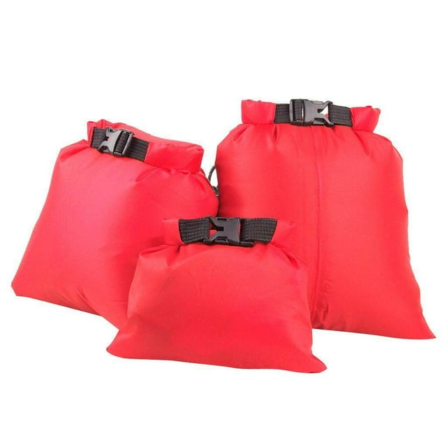 Set of 3 Sizes Waterproof Camping Rafting Pouch Dry Bag Sack Camping Rafting Kayaking Orange