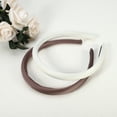 thumbnail image 7 of Unique Bargains 2 Pcs Solid Simple Silk Headbands Fashion Hair Accessories for Women White Light Coffee 0.59" Wide, 7 of 7