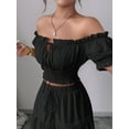 thumbnail image 5 of Jaimenalin Women'S 2 Piece Outfits, Floral Top Skirt Set for Spring Easter, Summer Vacation Beach Dress Black L, 5 of 8