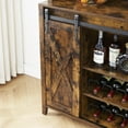 thumbnail image 6 of Farmhouse Bar Wine Cabinet with Sliding Barn Doors, Coffee Liquor Cabinets with Storage Shelves and Glasses Rack for Kitchen, Dining Room, 6 of 9
