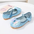 thumbnail image 4 of KPOPLK Girls Mary Jane Flat School Uniform Shoes Toddler Girls Ballet Flat Flower Girl Dress Shoes Party Leather Princess Shoes Size 12.5,Blue, 4 of 8