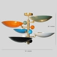 thumbnail image 4 of Beautiful Stilnovo Style 5 Multi Color Shade Sputnik Chandelier Light Fixture Mid Century Brass Chandelier, 4 of 5
