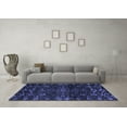 thumbnail image 3 of Ahgly Company Machine Washable Indoor Square Oriental Blue Modern Area Rugs, 7' Square, 3 of 4