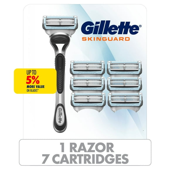 Gillette SkinGuard Men's Razor Handle + 7 Blade Refills