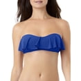thumbnail image 2 of No Boundaries Juniors Solid Flounce Bandeau Bikini Top, 2 of 8