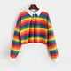 thumbnail image 1 of Pntutb - Sudadera con capucha de manga larga con botón de rayas de color para mujer Pntutb Pntutb-4198, 1 of 6