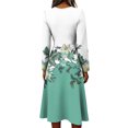 thumbnail image 4 of BOMYJESK Womens Summer Dresses Smocked Flowy Sexy V Neck Midi Dress Vintage Elegant Spring Work Dresses Green S, 4 of 4