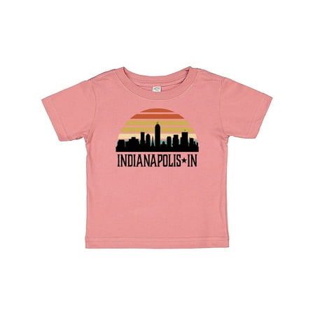 

Inktastic Indianapolis Indiana Skyline Retro Gift Baby Boy or Baby Girl T-Shirt