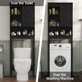 thumbnail image 4 of Over The Toilet Storage Cabinet, Bathroom Organizer with Adjustable Shelves and Anti-Tip Device, Space-Saving Storage Solution, Black, 4 of 9