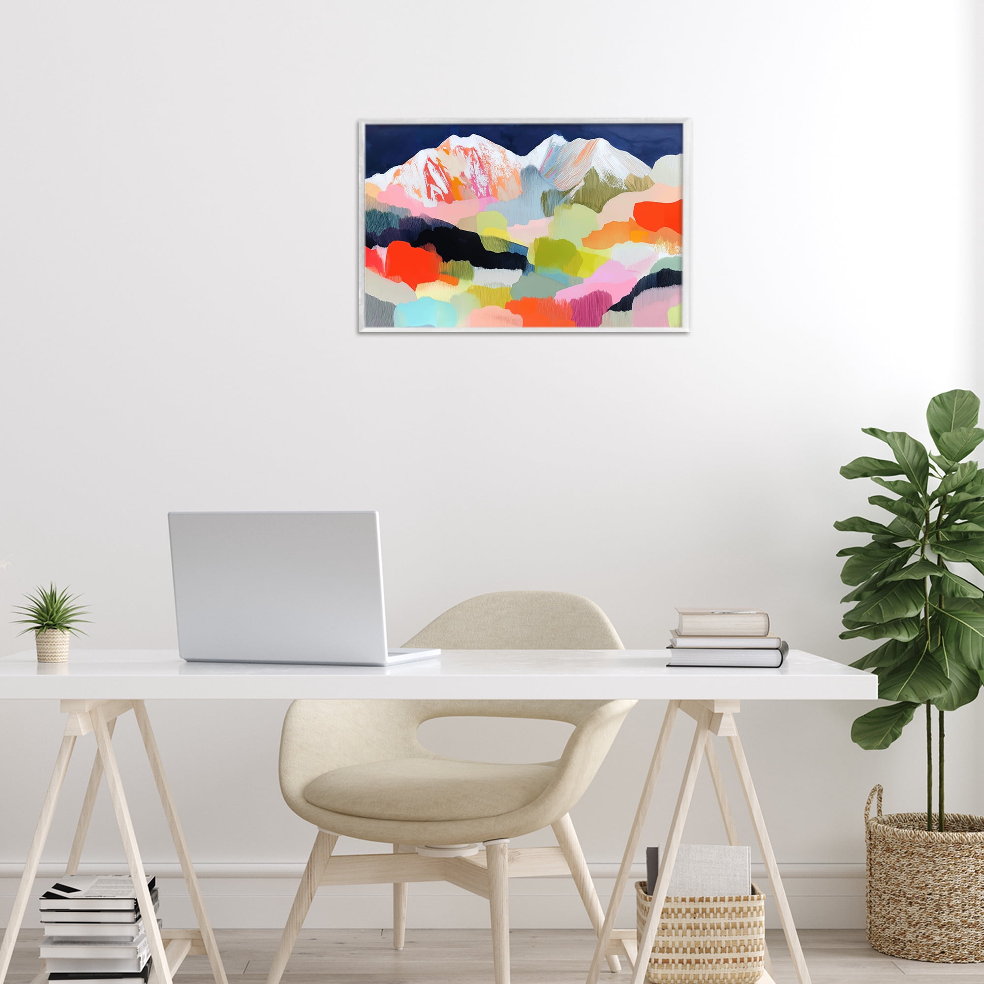 Stupell Industries Alpine Glow in Vibrant Mountains White Framed Giclee Art, design by Chromatic Storm Studio