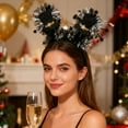 thumbnail image 3 of Dserhfy 2026 New Year Headband with "Happy New Year" Letters, Glitter Tinsel Hairband with Wine Glass Hat Party Headwear for Countdown Celebration, 3 of 8