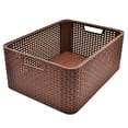 thumbnail image 2 of Paquete De 2 Cajas Organizadoras Duras Tipo Rattan Café, 2 of 5
