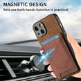 thumbnail image 3 of ELEHOLD for iPhone 11 Pro, Wallet Phone Case,Slim Leather Shockproof Lens Protector with Card Slot Anti-Scratch Case Cover,Support Magnetic Car Mount, brown, 3 of 8