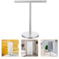thumbnail image 3 of POPETPOP Towel Organizer T-Shaped Stainless Steel No Drilling Needed Bathroom Rack, 3 of 10