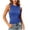 Blue, variant on GERsome Women's Hooded Tank Tops Crew Neck Open Back Lace UP Workout Sleeveless Shirts for Summer Gym Athletic Blue Size L