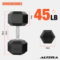 thumbnail image 2 of Kit Mancuernas Hexagonales Altera Kit2-45lbs Acero Forro De Neopreno, 2 of 7