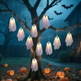 thumbnail image 2 of JIhuahe 8.2 FT Hanging Ghost String Lights with 10 Glowing Screaming Phantoms, LED Decor for Front Yard Patio, Garden Party Fireplace Indoor Setup, 2 of 8