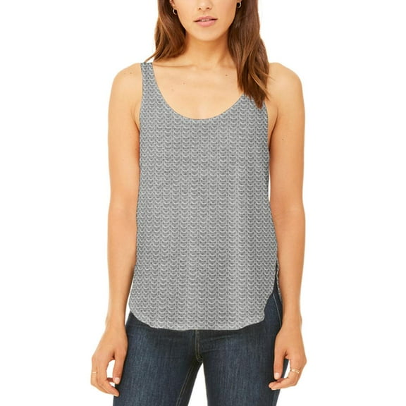 Halloween Chainmail Costume Juniors Flowy Side Slit Tank Top Multi LG