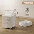 thumbnail image 4 of GUNAITO Led Nightstand Set of 2 with Charging Station Side Table with 3 Drawers End Table with Open Shelf Bedside Table with USB Ports and Outlets Nightstand for Bedroom,White, 4 of 10